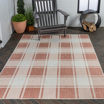 Sabine Traditional Farmhouse Bold Gingham Area Rug
